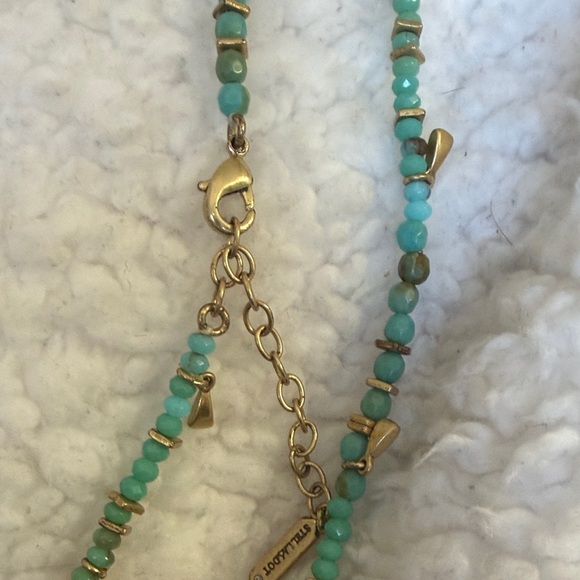 Stella & Dot Turquoise and Gold Beaded Necklace - Picture 11 of 13